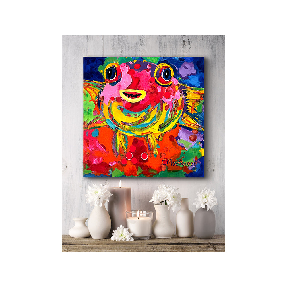 Impression sur toile Giclée - POISSON - Reproduction sur toile montée sur châssis de deux poissons-ballons joyeux
