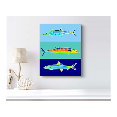 Impression sur toile Giclée - POISSON - POISSON 2 Thazard royal-Thazard bâtard-Grande carangue, reproduction sur toile montée sur châssis