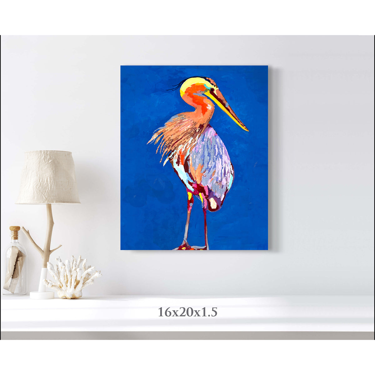 Impression sur toile giclée - HÉRON BLEU - Reproduction sur toile montée sur châssis (Copie) - Blowing in the Wind