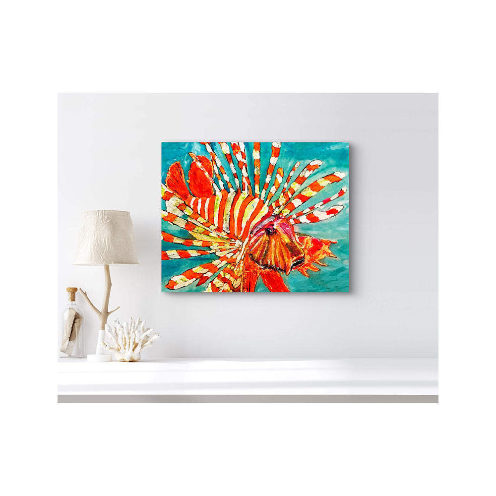 Impression sur toile Giclée - POISSON - Reproduction sur toile montée sur châssis de Poisson-lion