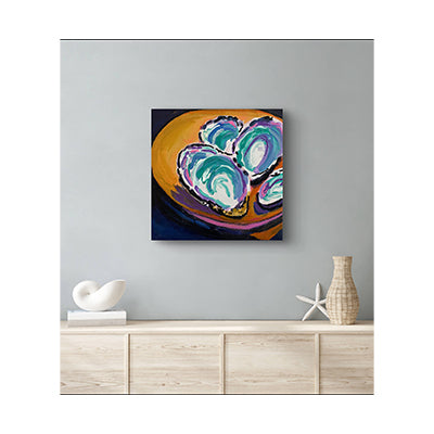 Impression giclée sur toile - COQUILLAGES - HUÎTRES - Huîtres en demi-coquille n°1 Reproduction sur toile montée sur châssis