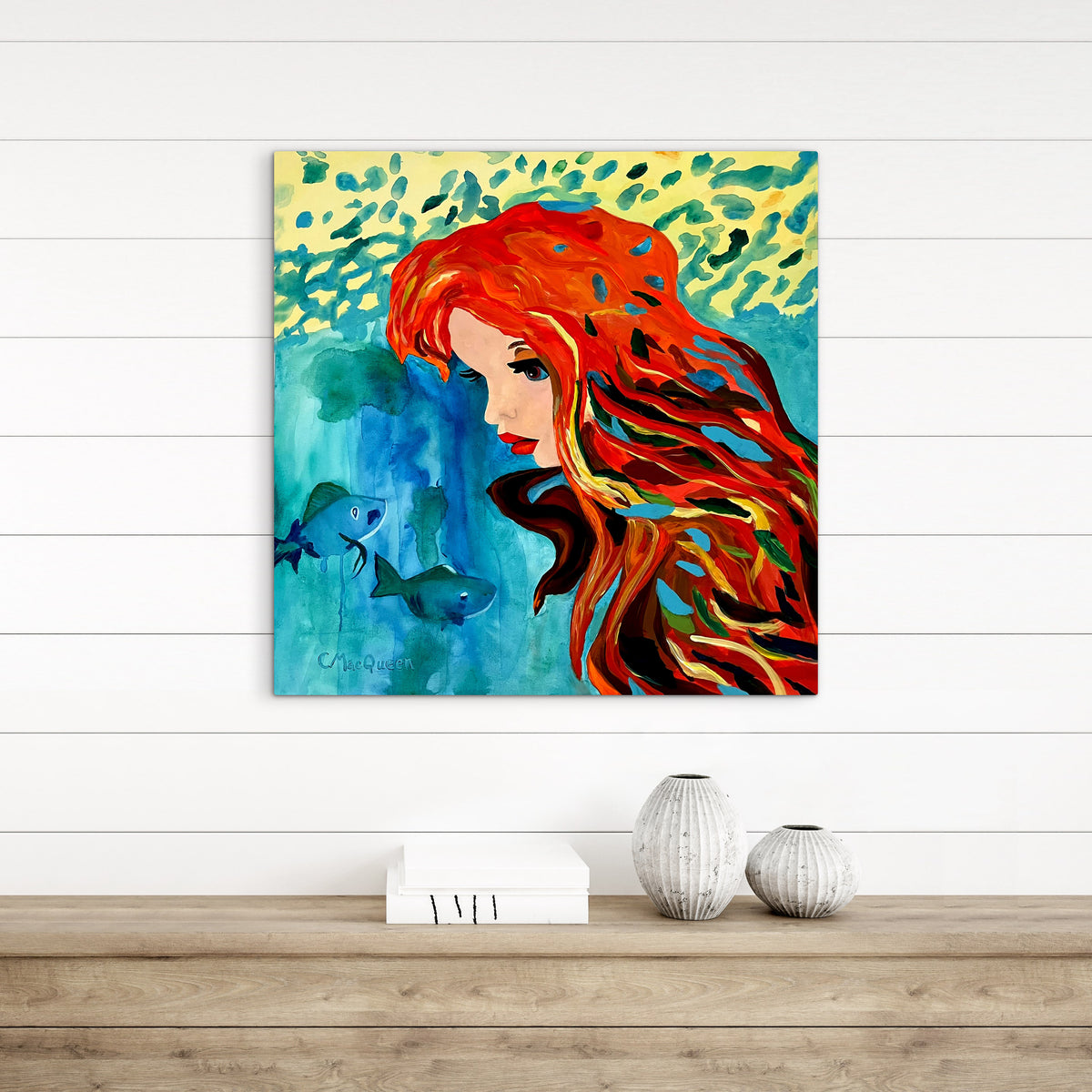 Impression Giclée sur toile - SIRÈNE - Reproduction sur toile montée sur châssis Murmures dans les profondeurs