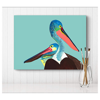 Impression sur toile Giclée - PÉLICAN - Reproduction sur toile montée sur châssis Pelican Pals