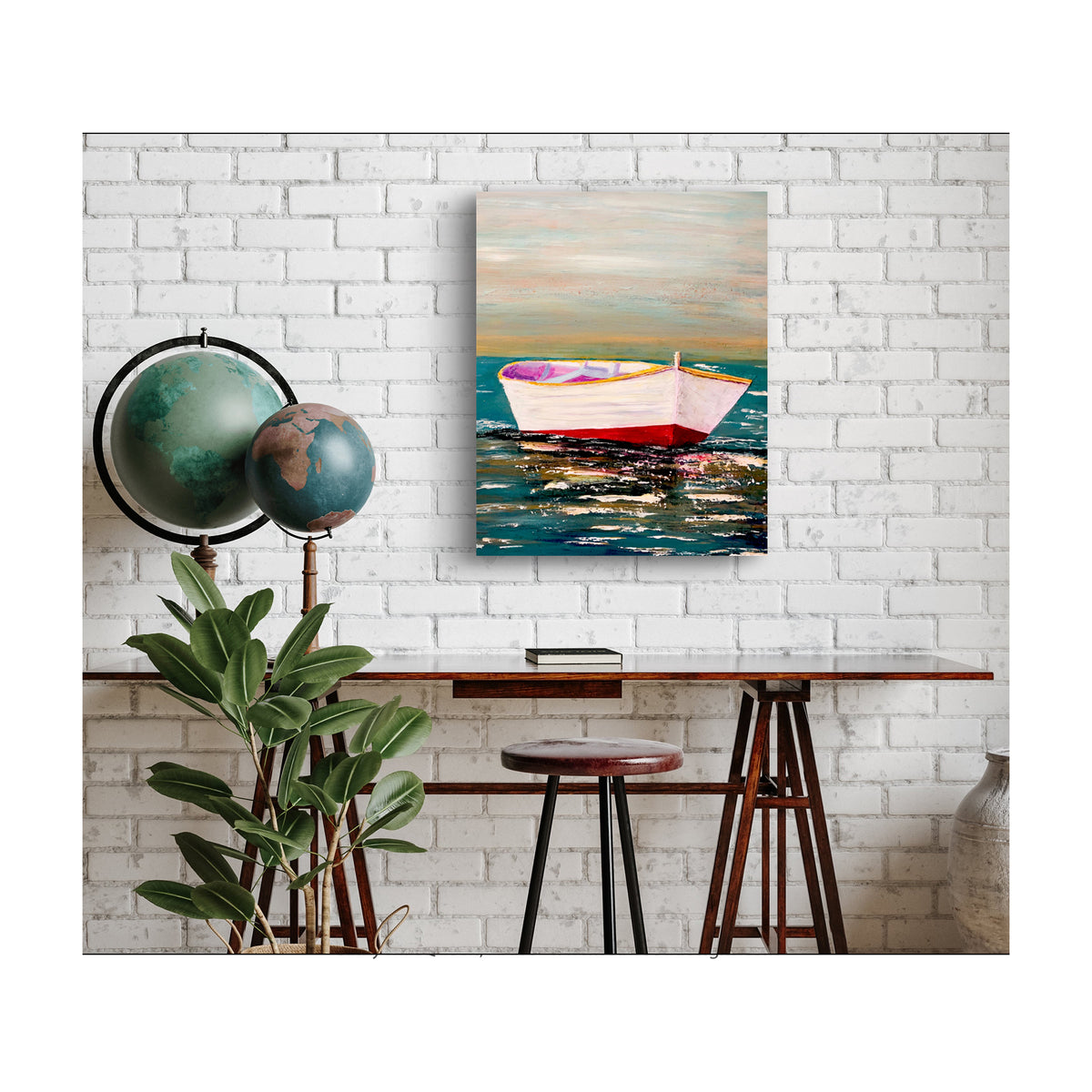 Impression sur toile Giclée - BATEAU - Reproduction sur toile montée sur châssis Adrift