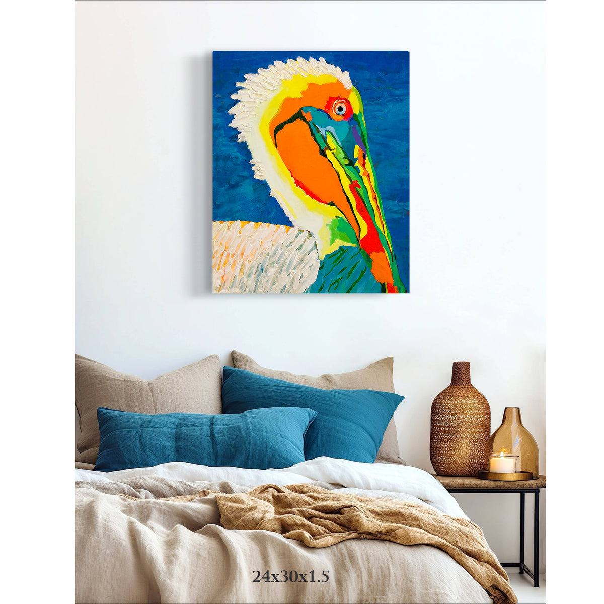 Impression sur toile Giclée - PÉLICAN - Reproduction sur toile montée sur châssis Pearl Pelican Gallery