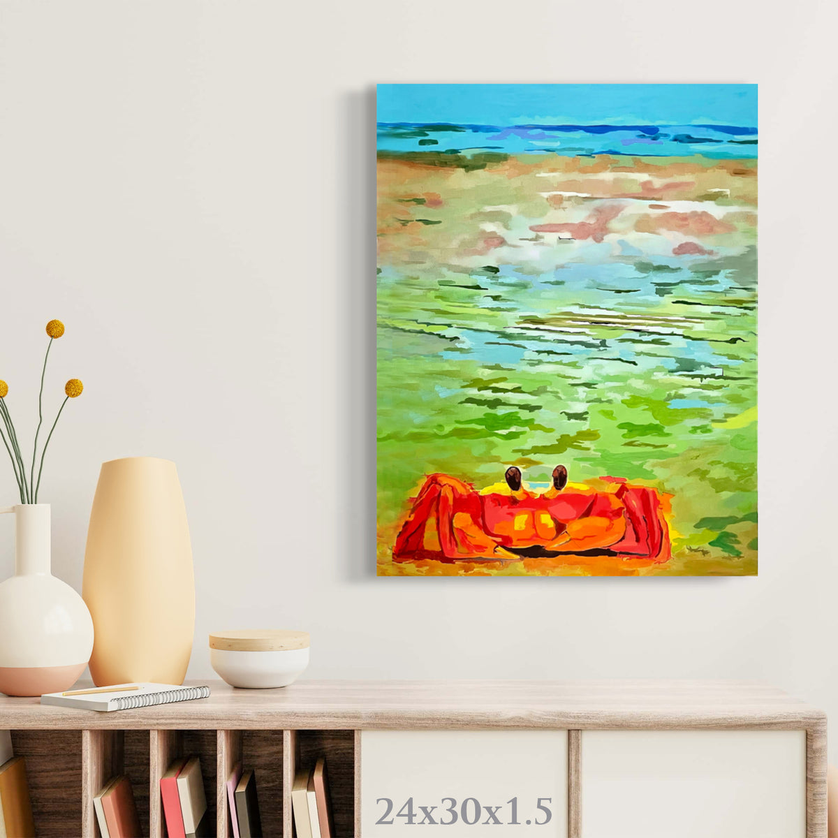 Impression sur toile giclée - CRUSTACÉ - CRABE - Reproduction sur toile montée sur châssis Ghost Crab II