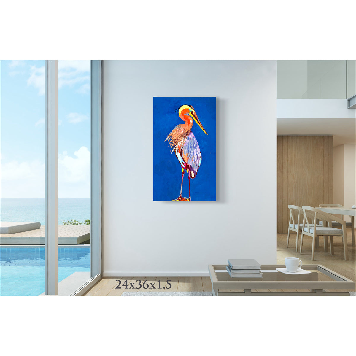 Impression sur toile giclée - HÉRON BLEU - Reproduction sur toile montée sur châssis (Copie) - Blowing in the Wind