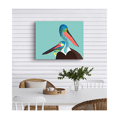 Impression sur toile Giclée - PÉLICAN - Reproduction sur toile montée sur châssis Pelican Pals