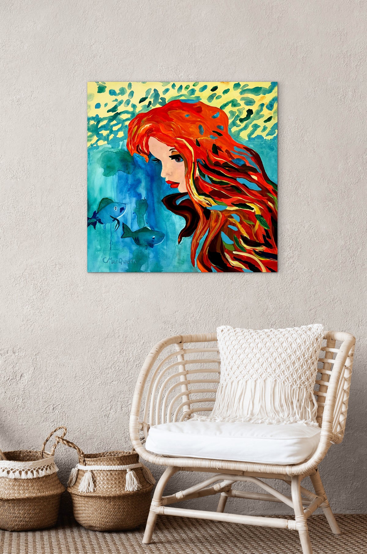 Impression Giclée sur toile - SIRÈNE - Reproduction sur toile montée sur châssis Murmures dans les profondeurs