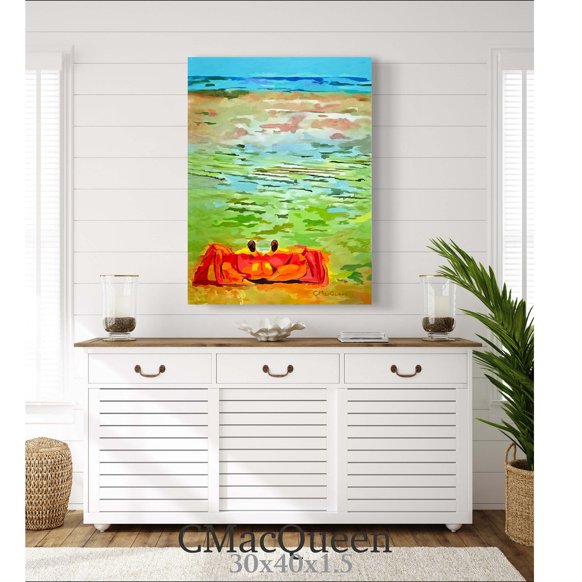 Impression sur toile giclée - CRUSTACÉ - CRABE - Reproduction sur toile montée sur châssis Ghost Crab II