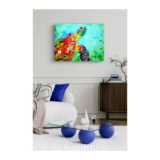 Giclee Canvas Print - SEA TURTLE - Sea Turtle 3278 Gallery Wrapped Canvas Reproduction
