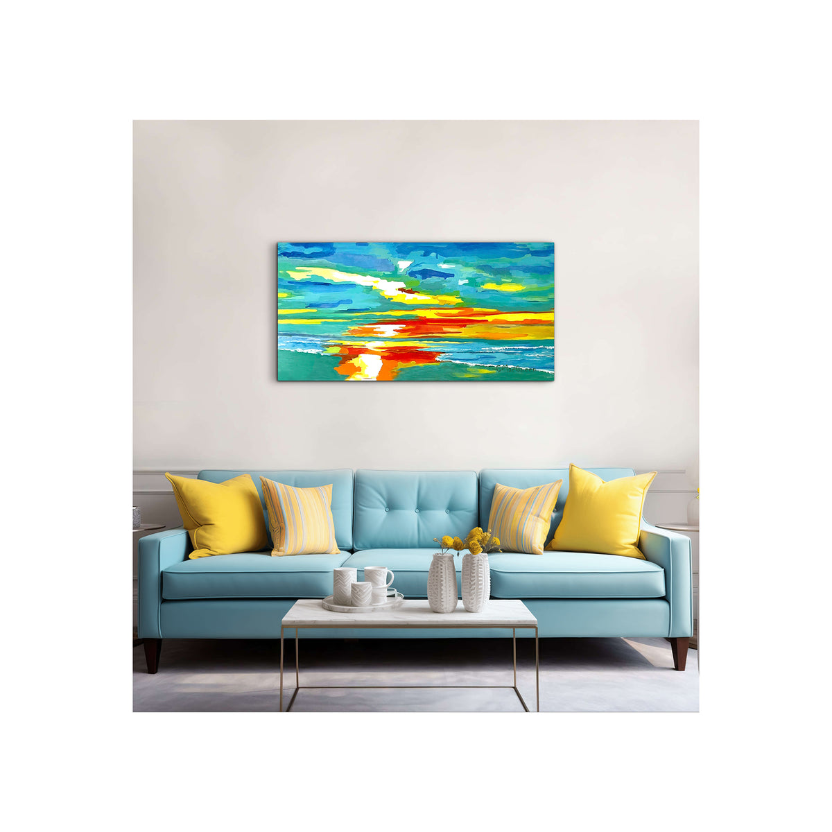 Giclee Canvas Print - SEASCAPE - Ocean Isle Beach Sunset Gallery Wrapped Canvas Reproduction