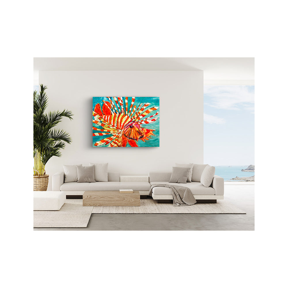 Impression sur toile Giclée - POISSON - Reproduction sur toile montée sur châssis de Poisson-lion