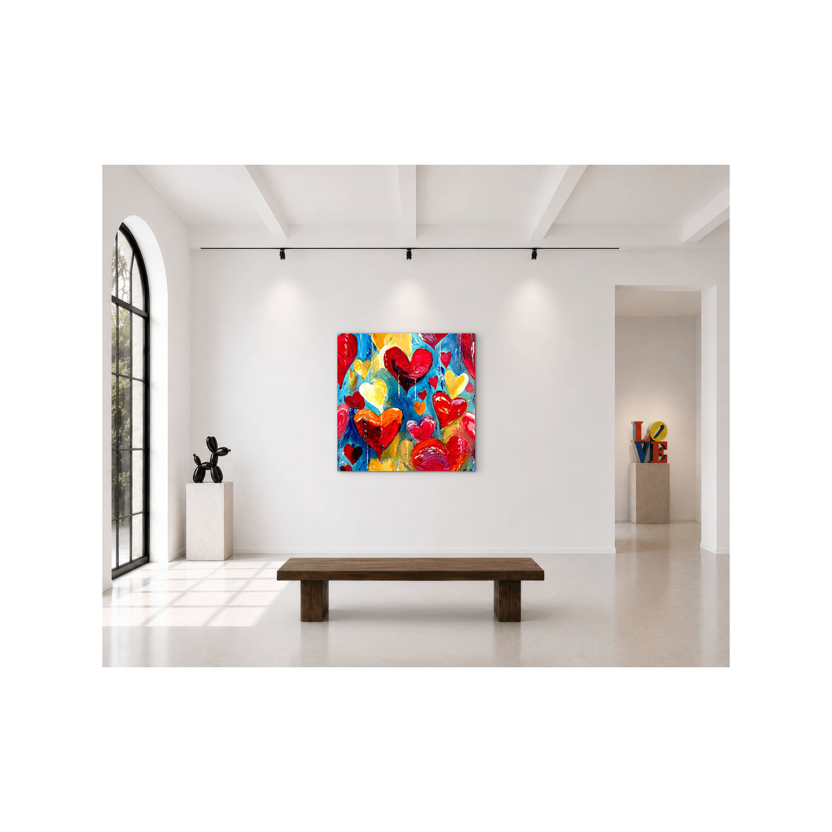 Impression sur toile Giclée - HEARTS - Amour, Paix et Espoir N° 2, reproduction sur toile montée sur châssis
