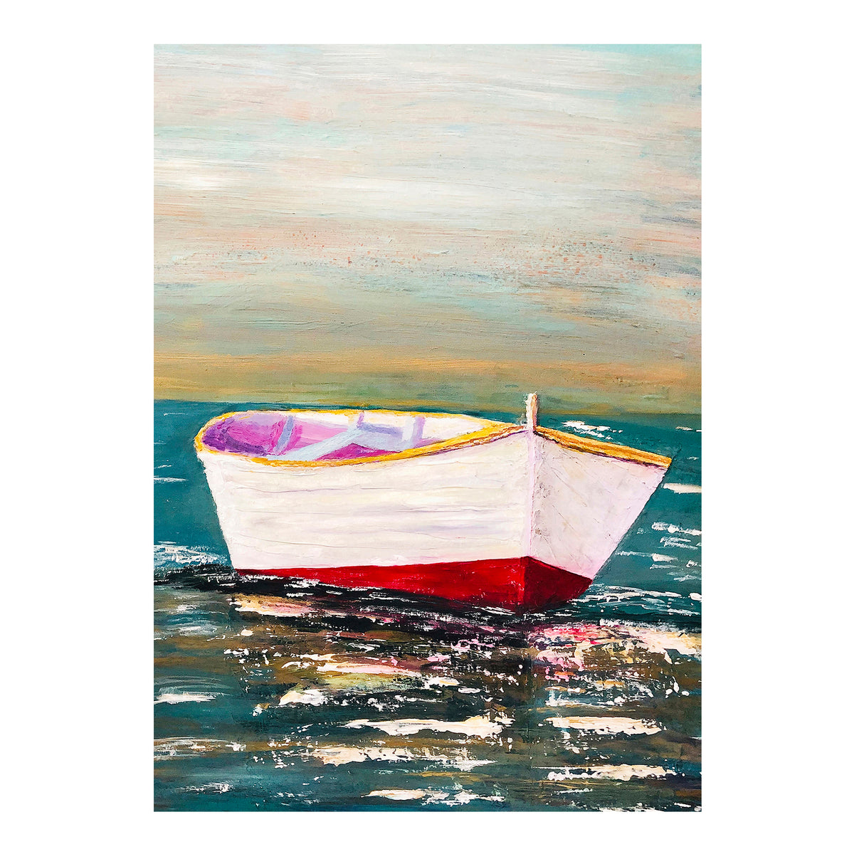 Carte de vœux - BATEAU - À la dérive, carte de vœux 5x7 sur papier glacé avec enveloppe