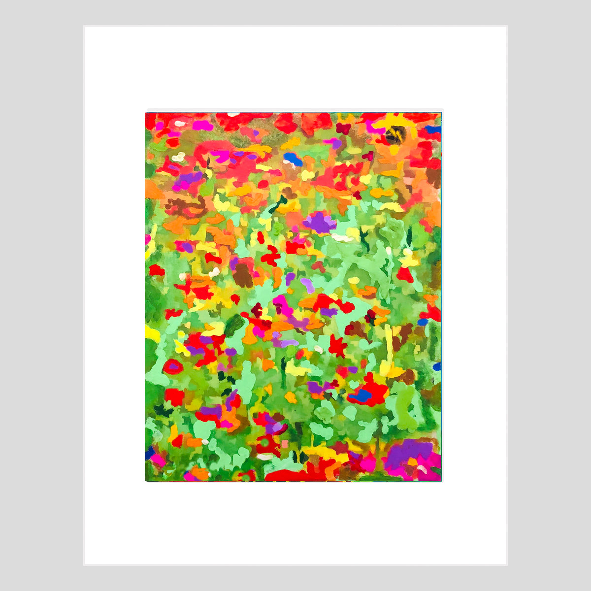 Tirage d'art - FLEURS - Champ de fleurs sauvages n° 2, reproduction d'art avec passe-partout 11x14