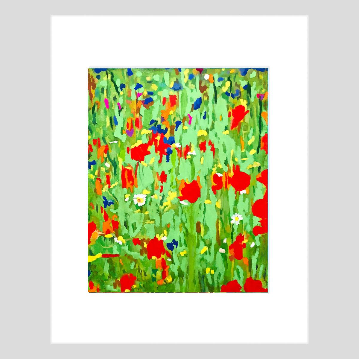 Tirage d'art - FLEURS - Champ de fleurs sauvages n° 3, reproduction d'art avec passe-partout, 11x14 po