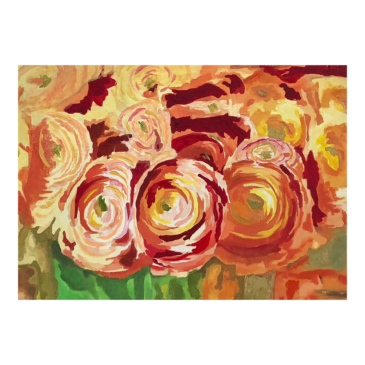 Carte de vœux - FLEURS - Renoncules de Claire, carte de vœux 5x7 sur papier glacé avec enveloppe