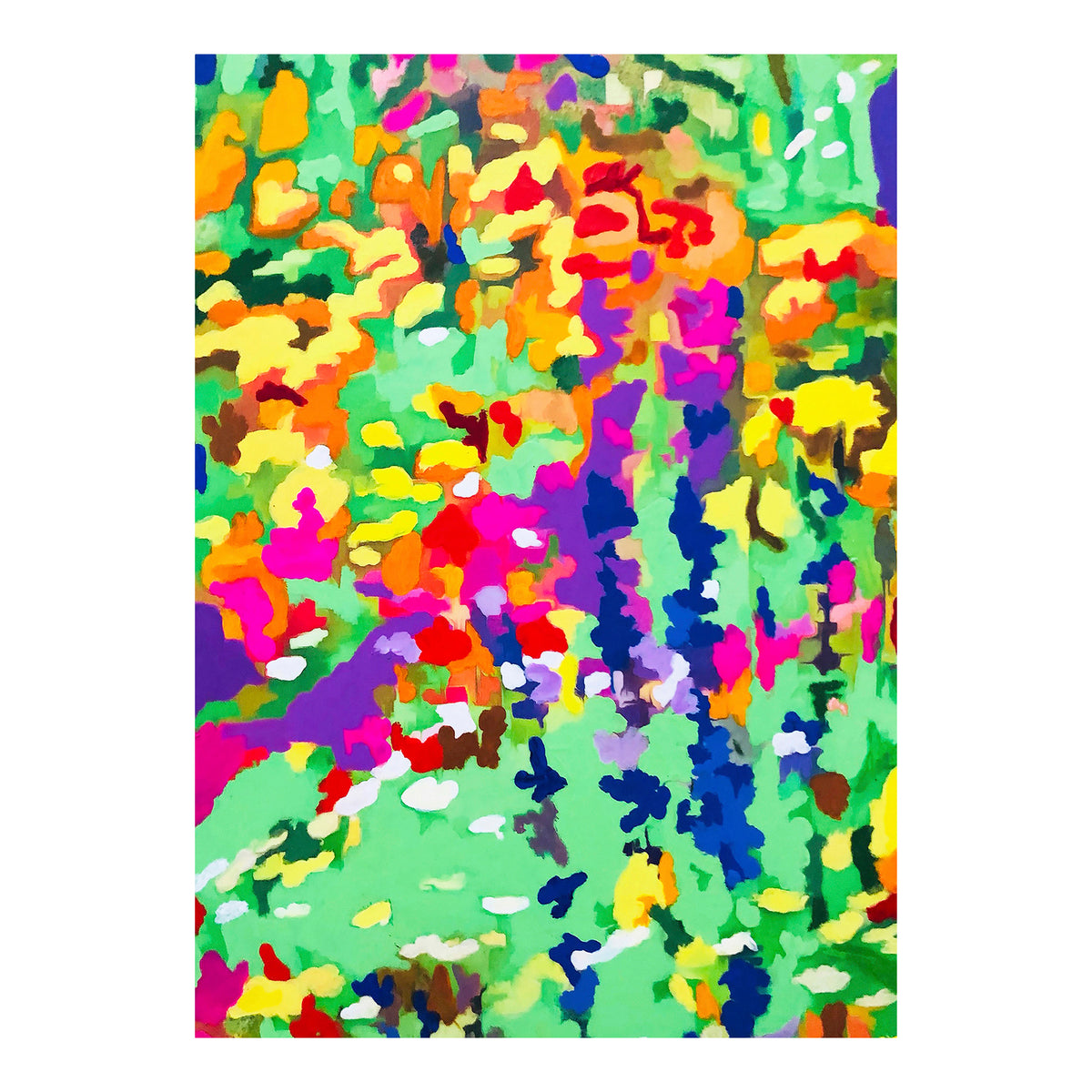 Carte de vœux - FLEURS - Champ de fleurs sauvages n° 1, carte de vœux 5x7 sur papier glacé avec enveloppe