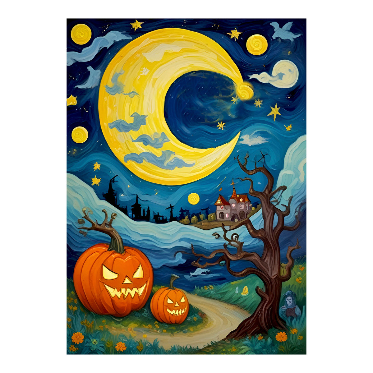 Carte de vœux - SAISONNIER - HALLOWEEN - Jack O'Lantern n° 1, carte de vœux 5x7 sur papier glacé avec enveloppe