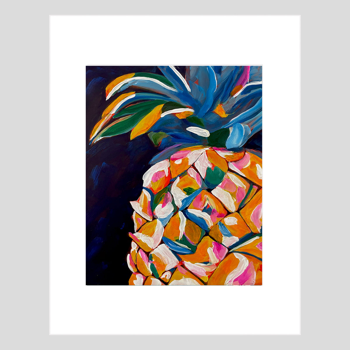 Tirage d'art - NATURE MORTE - Magie de l'ananas dans l'obscurité, reproduction d'art sur papier mat 11x14