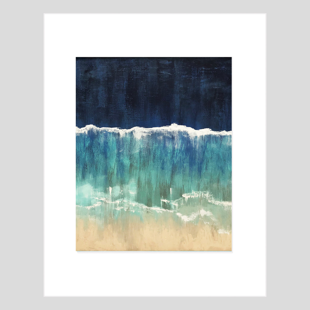 Tirage d'art - PAYSAGE MARIN - Reproduction de paysage marin vu du ciel, tirage 11x14 avec passe-partout