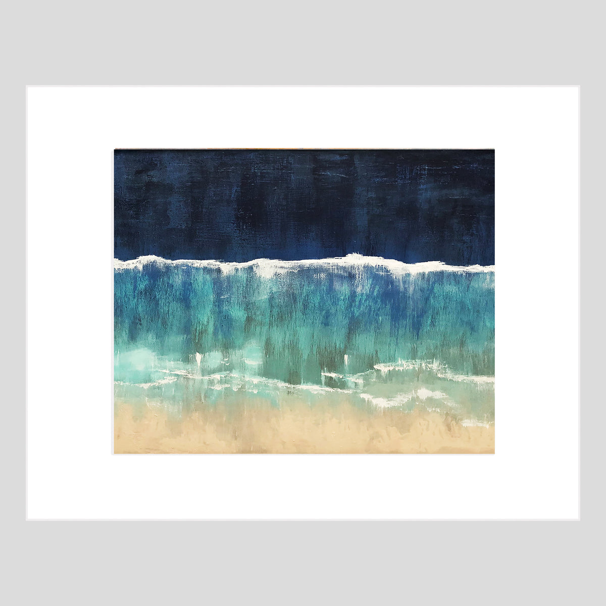 Tirage d'art - PAYSAGE MARIN - Reproduction de paysage marin vu du ciel, tirage 11x14 avec passe-partout