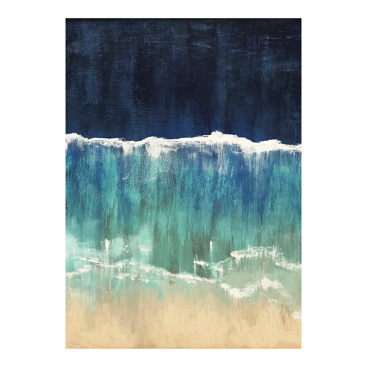 Carte de vœux - PAYSAGE MARIN - Carte de vœux 5x7 sur papier glacé avec enveloppe, vue aérienne d'un paysage marin