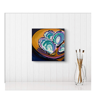 Impression giclée sur toile - COQUILLAGES - HUÎTRES - Huîtres en demi-coquille n°1 Reproduction sur toile montée sur châssis