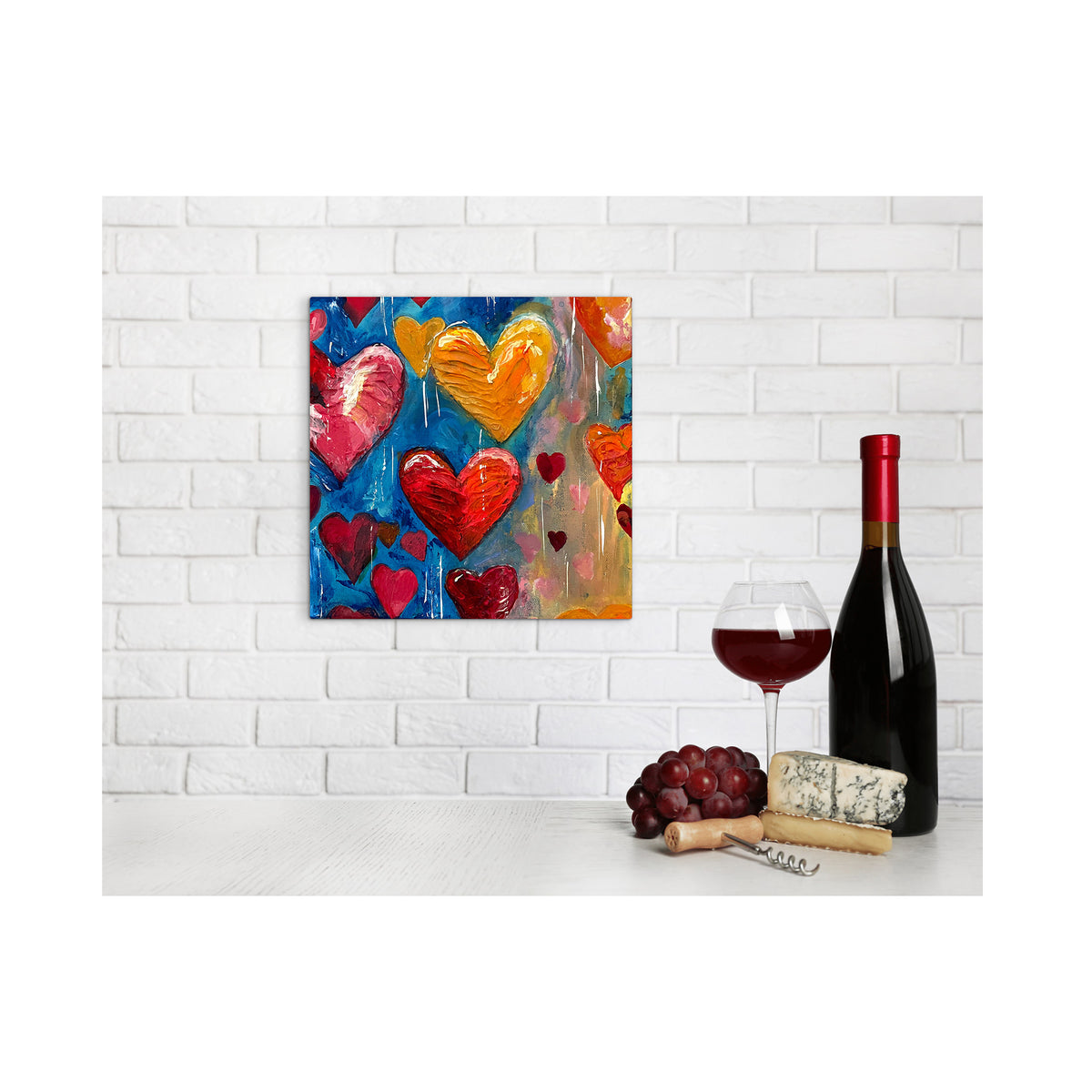 Impression sur toile Giclée - HEARTS - Love, Peace and Hope #1 Reproduction sur toile montée sur châssis