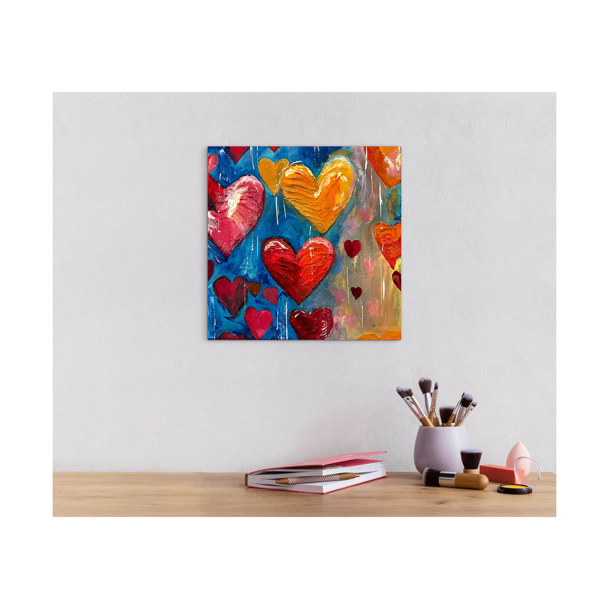 Impression sur toile Giclée - HEARTS - Love, Peace and Hope #1 Reproduction sur toile montée sur châssis