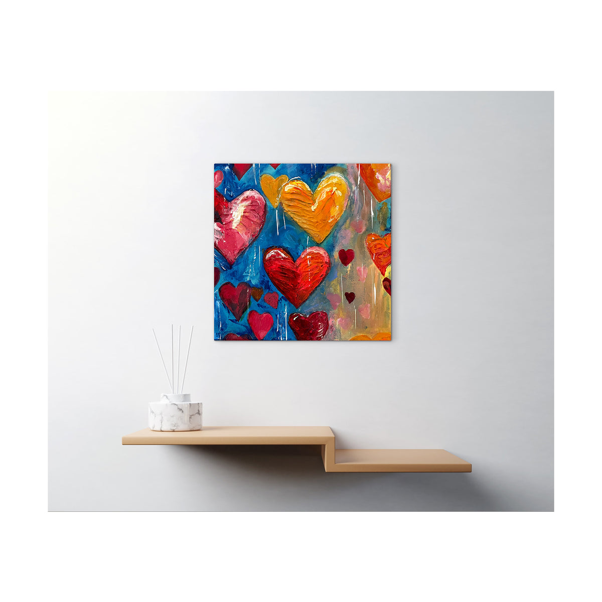 Impression sur toile Giclée - HEARTS - Love, Peace and Hope #1 Reproduction sur toile montée sur châssis