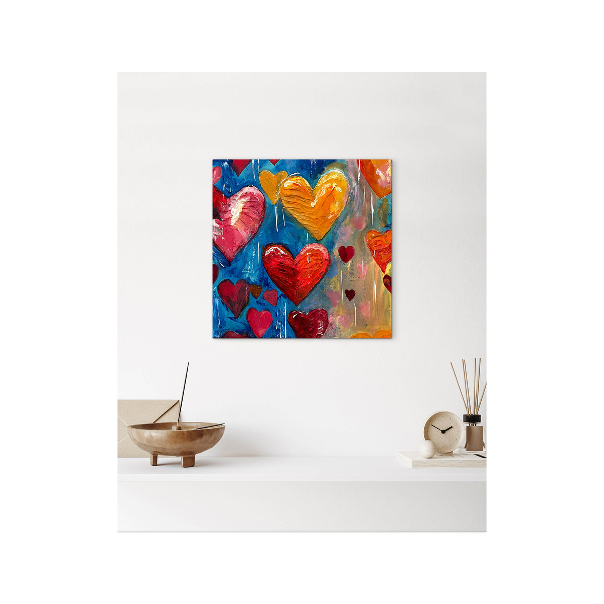 Impression sur toile Giclée - HEARTS - Love, Peace and Hope #1 Reproduction sur toile montée sur châssis