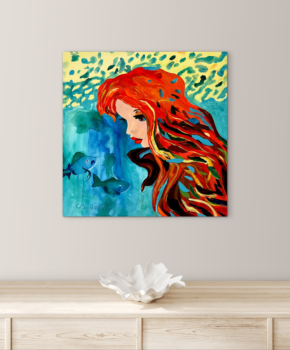 Impression Giclée sur toile - SIRÈNE - Reproduction sur toile montée sur châssis Murmures dans les profondeurs