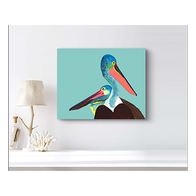Impression sur toile Giclée - PÉLICAN - Reproduction sur toile montée sur châssis Pelican Pals