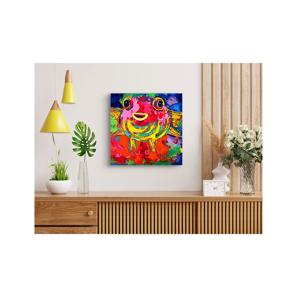 Impression sur toile Giclée - POISSON - Reproduction sur toile montée sur châssis de deux poissons-ballons joyeux