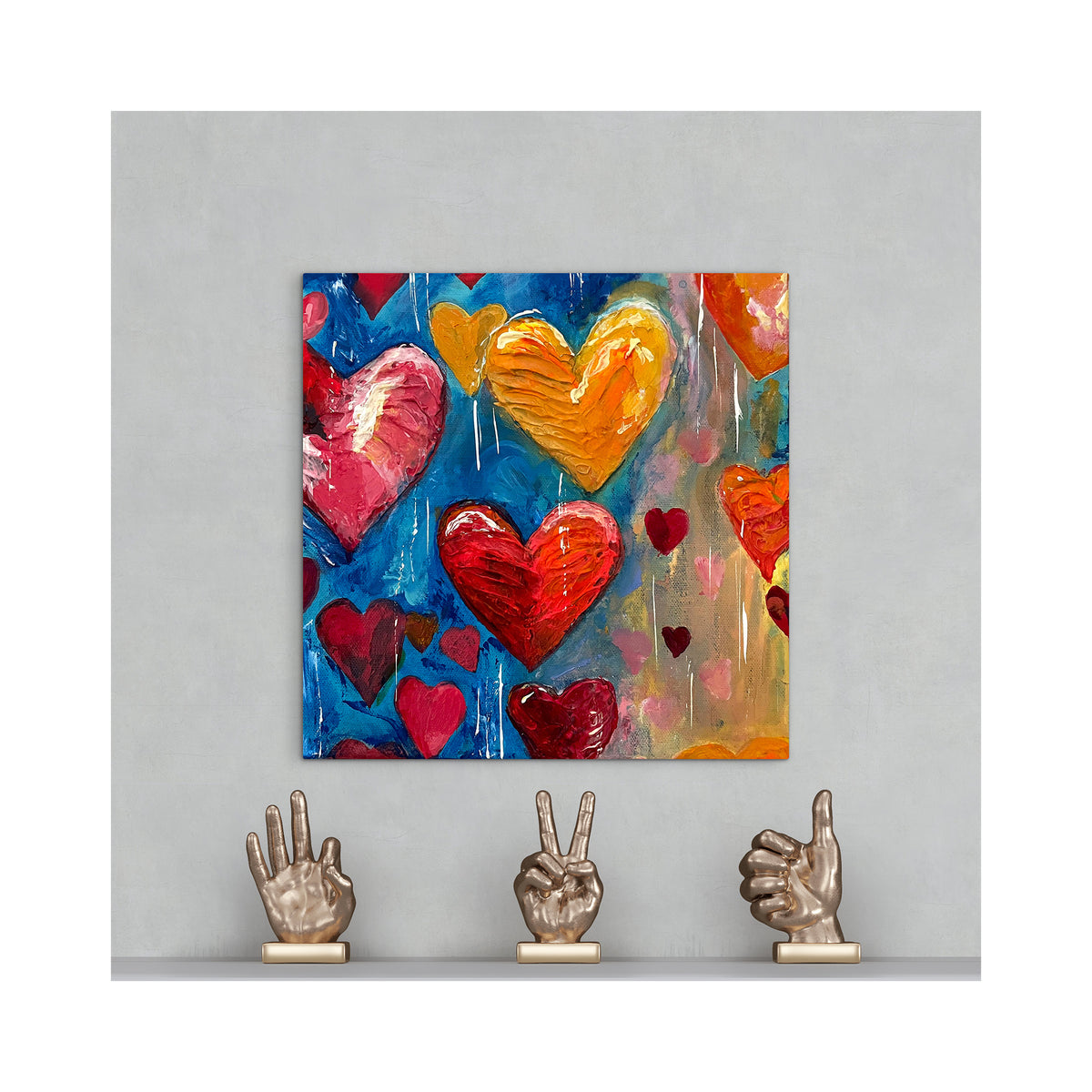 Impression sur toile Giclée - HEARTS - Love, Peace and Hope #1 Reproduction sur toile montée sur châssis