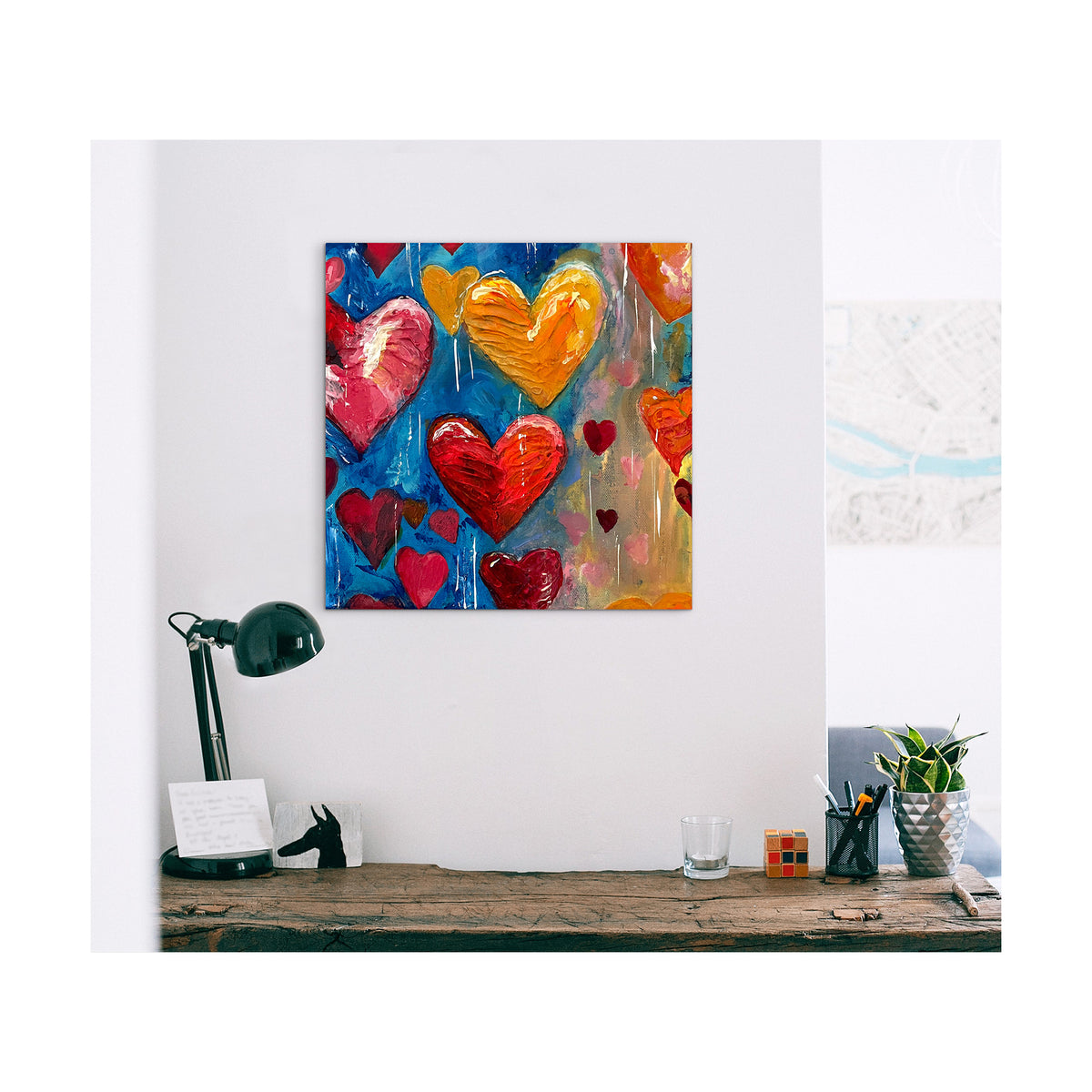 Impression sur toile Giclée - HEARTS - Love, Peace and Hope #1 Reproduction sur toile montée sur châssis