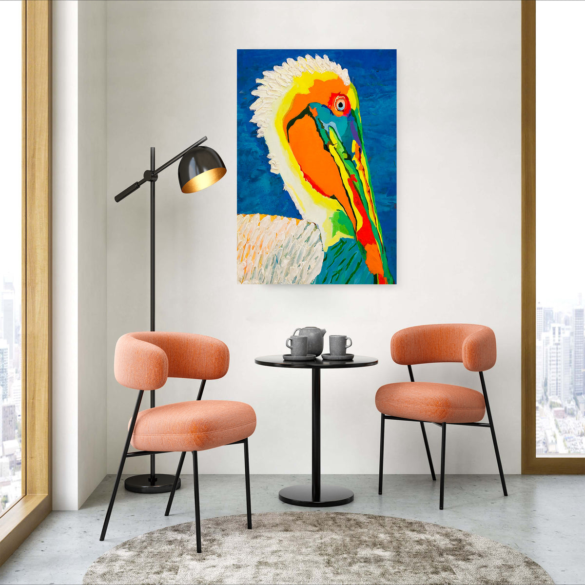 Impression sur toile Giclée - PÉLICAN - Reproduction sur toile montée sur châssis Pearl Pelican Gallery