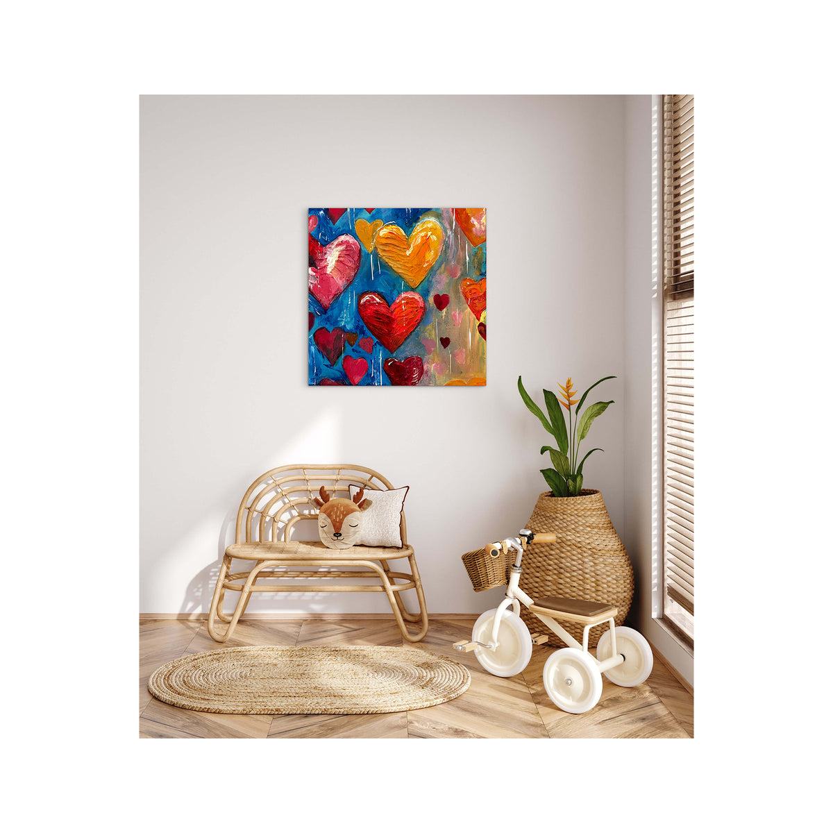 Impression sur toile Giclée - HEARTS - Love, Peace and Hope #1 Reproduction sur toile montée sur châssis