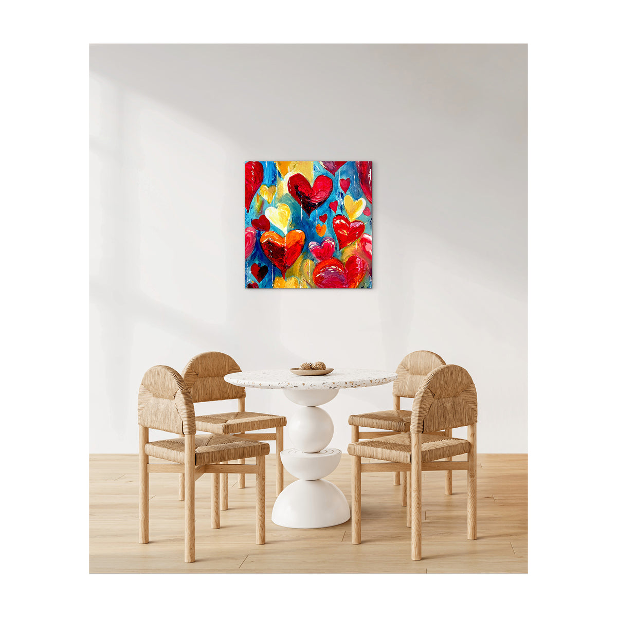 Impression sur toile Giclée - HEARTS - Amour, Paix et Espoir N° 2, reproduction sur toile montée sur châssis