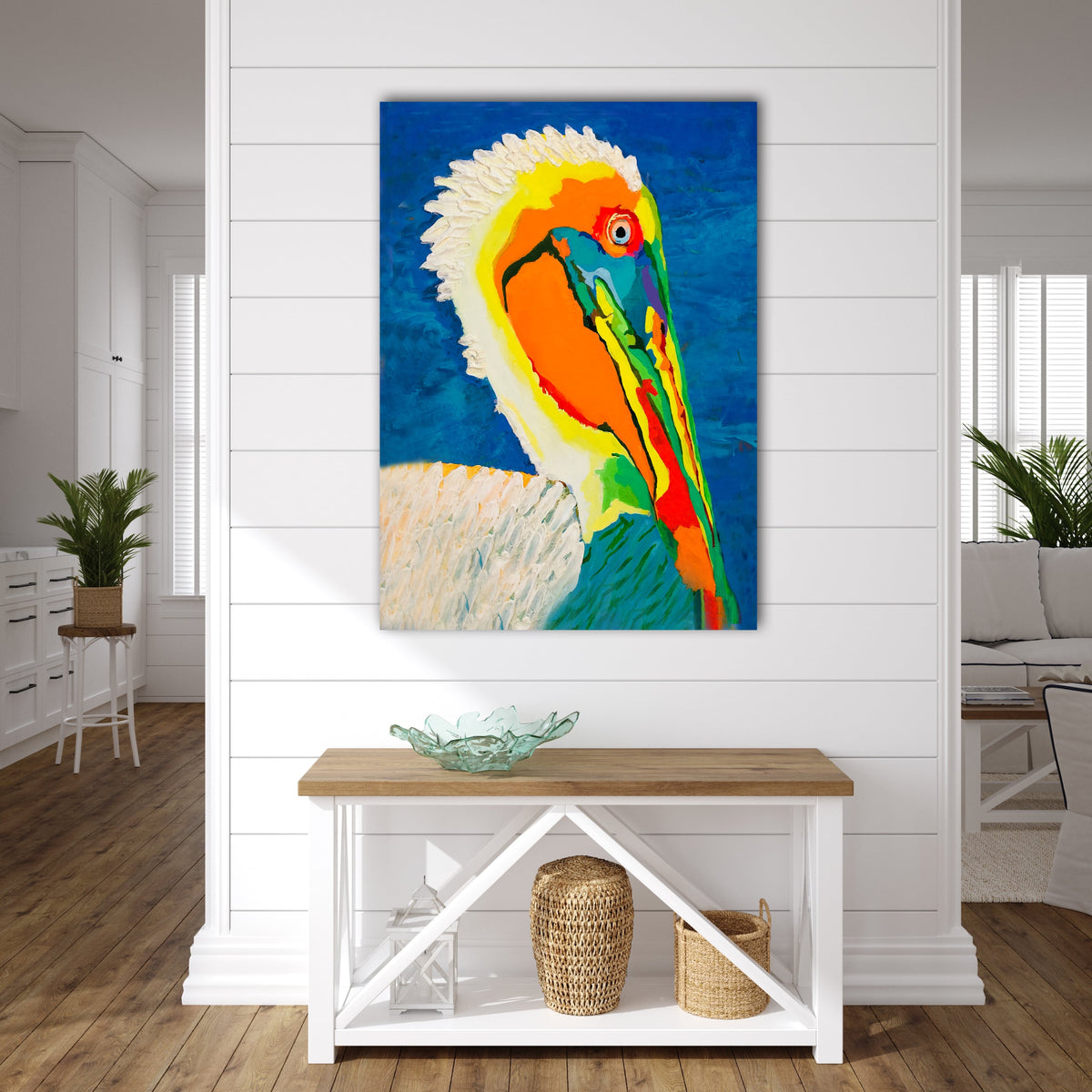 Impression sur toile Giclée - PÉLICAN - Reproduction sur toile montée sur châssis Pearl Pelican Gallery