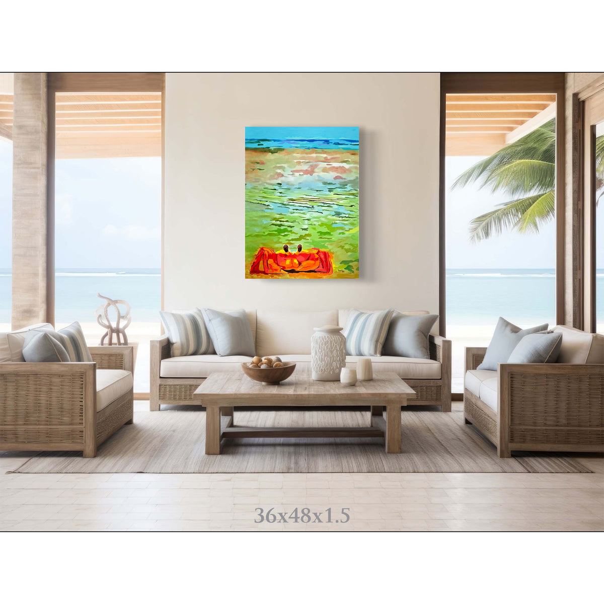 Impression sur toile giclée - CRUSTACÉ - CRABE - Reproduction sur toile montée sur châssis Ghost Crab II