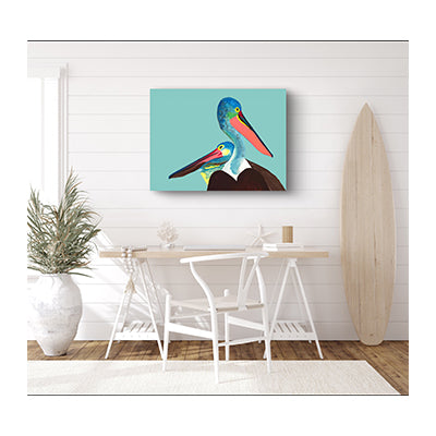 Impression sur toile Giclée - PÉLICAN - Reproduction sur toile montée sur châssis Pelican Pals