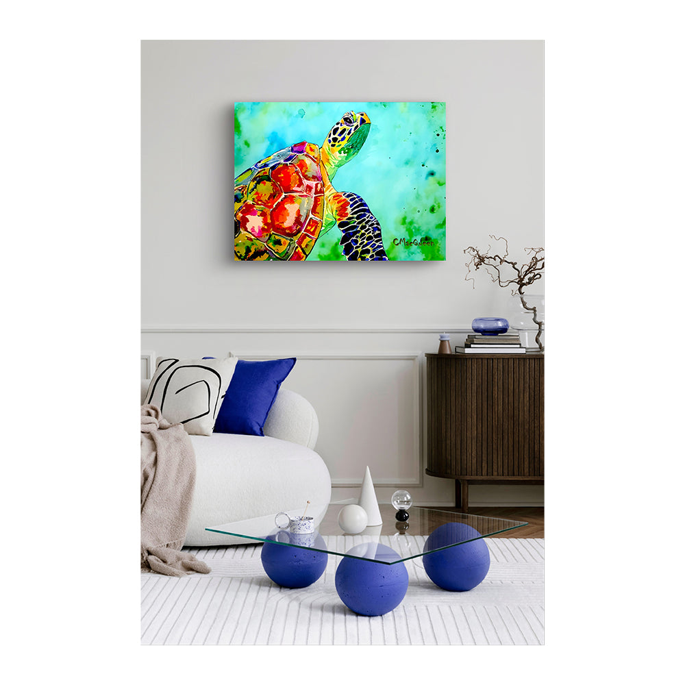 Impression sur toile Giclée - TORTUE DE MER - Reproduction sur toile montée sur châssis Tortue de mer 3278