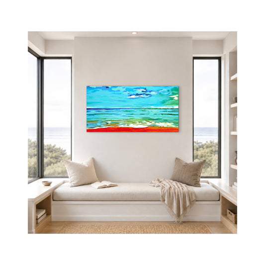 Giclee Canvas Print - SEASCAPE - Ocean Isle Beach Days Gallery Wrapped Canvas Reproduction