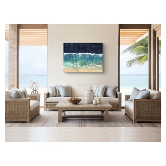 Giclee Canvas Print - SEASCAPE - Aerial Seascape Gallery Wrapped Canvas Reproduction