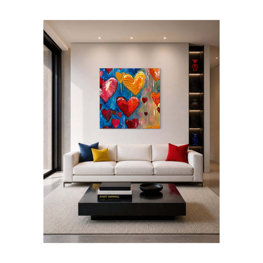 Giclee Canvas Print - HEARTS- Love, Peace and Hope #1 Gallery Wrapped Canvas Reproduction
