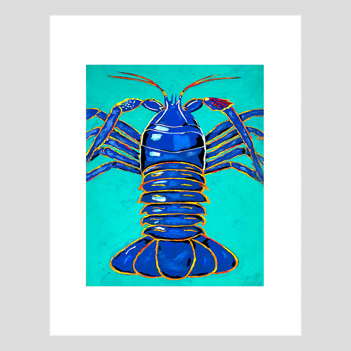 Tirage d'art - CRUSTACÉ - LANGOUSTE - Reproduction d'art sur papier mat 11x14 "Electric Blue Bug"