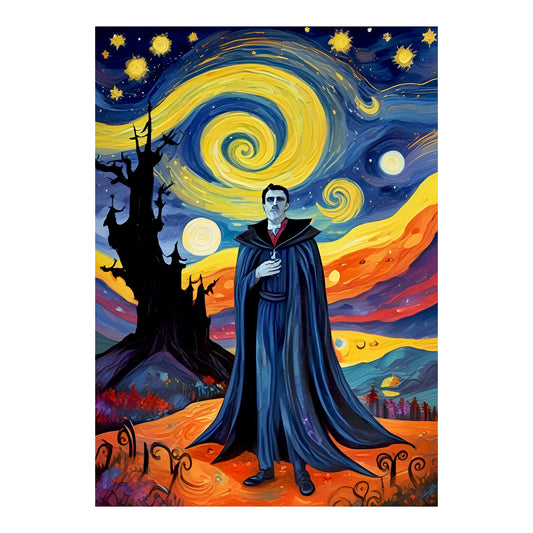 Greeting Card - SEASONAL - HALLOWEEN - Dracula No. 1 5x7 Glossy Paper Greeting Card with envelope